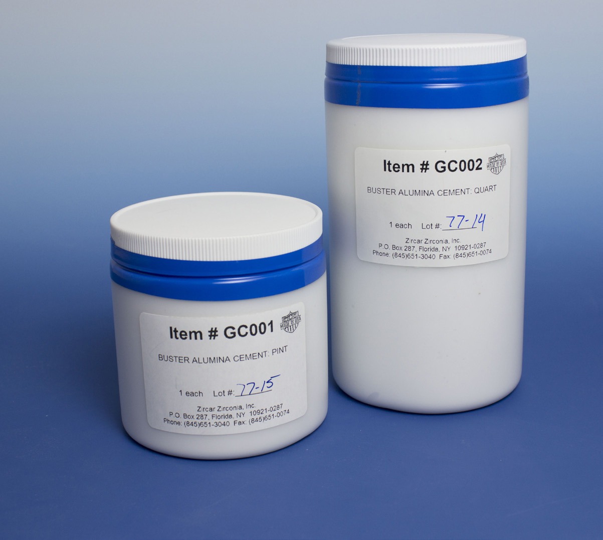 Buster Alumina Cement 알루미나 접착제 – 1650°C 1액형 알루미나 시멘트 (Zircar Zirconia)