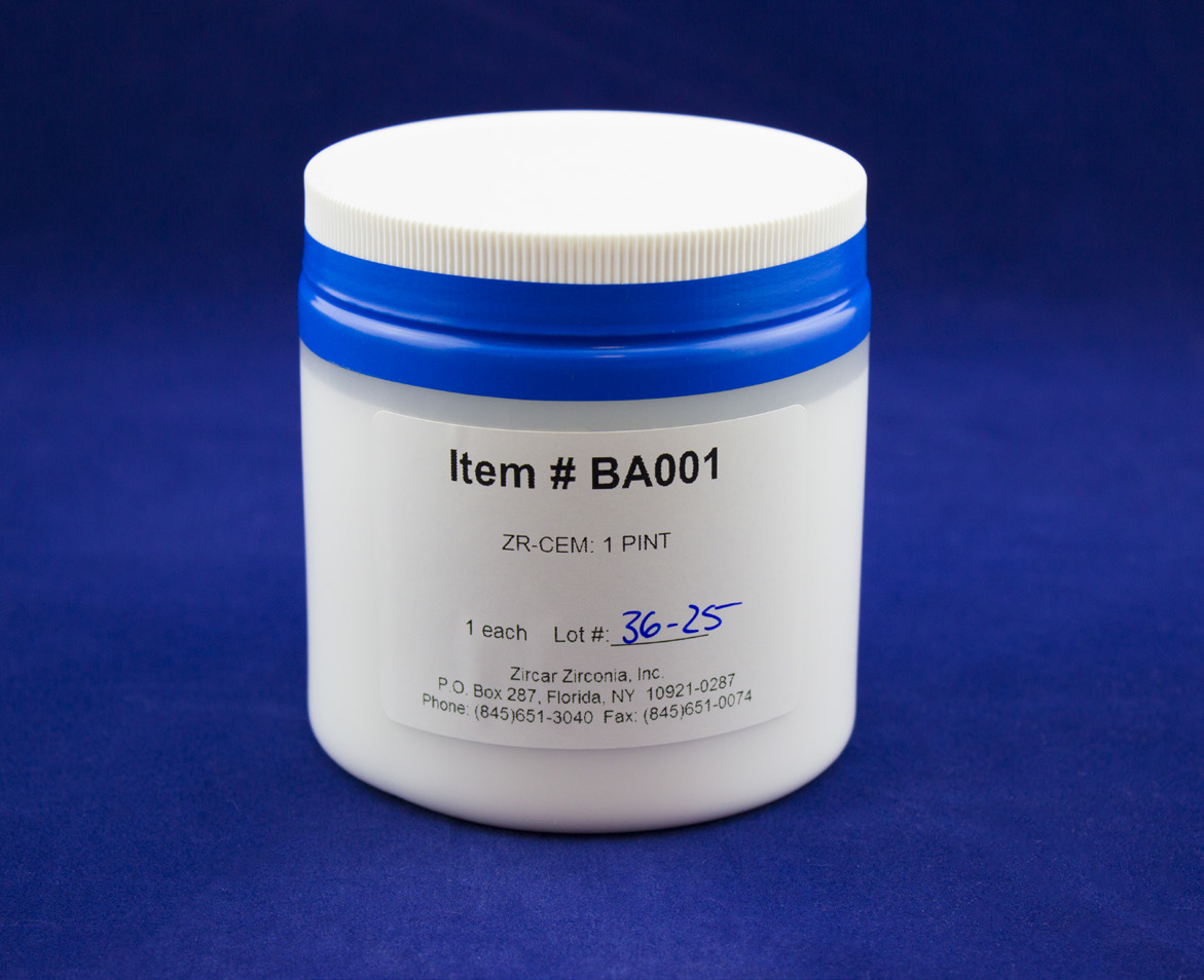 ZR-CEM 지르코니아 접착제 – 2200°C 이트리아 안정화 지르코니아 시멘트 (Zircar Zirconia)