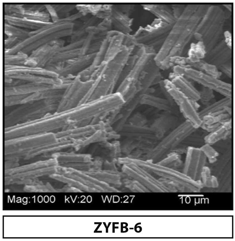 Zircar ZYFB-6 지르코니아 섬유 전자현미경 SEM 사진 — 중밀도 섬유 구조